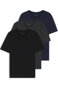 Dreierpack T-Shirts aus Baumwolle mit Logo-Stickerei