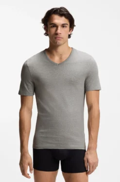 Dreierpack T-Shirts mit V-Ausschnitt aus Baumwolle