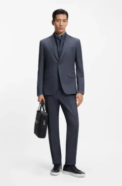 Dreiteiliger Slim-Fit Anzug mit Weste mit Reißverschluss