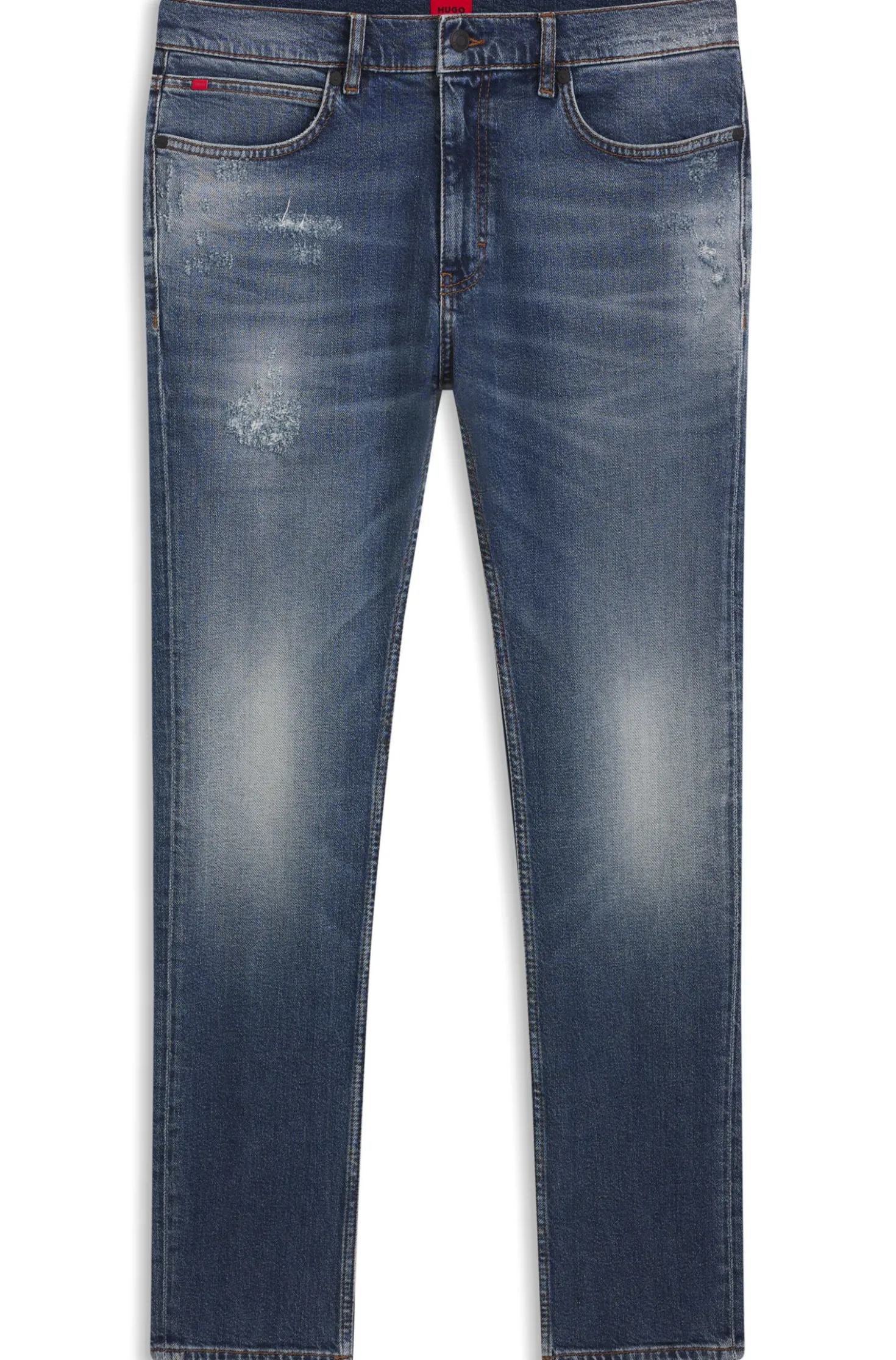 Dunkelblaue Slim-Fit Jeans aus bequemem Stretch-Denim