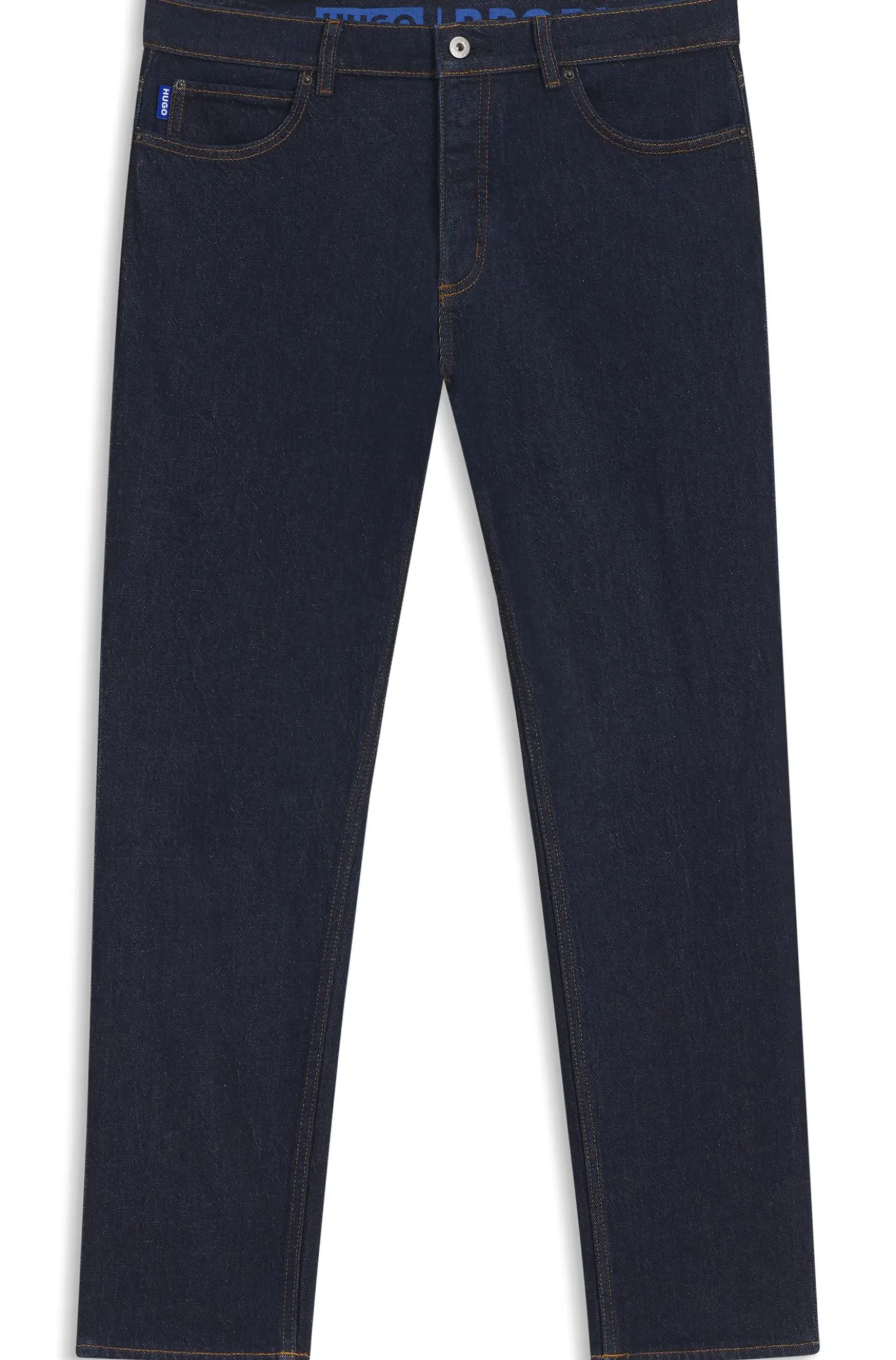 Dunkelblaue Tapered-Fit Jeans aus Stretch-Denim