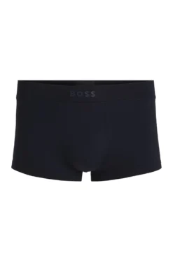 Eng anliegende Boxershorts aus Mikrofaser mit kurzem Bein und Silikon-Logo am Bund