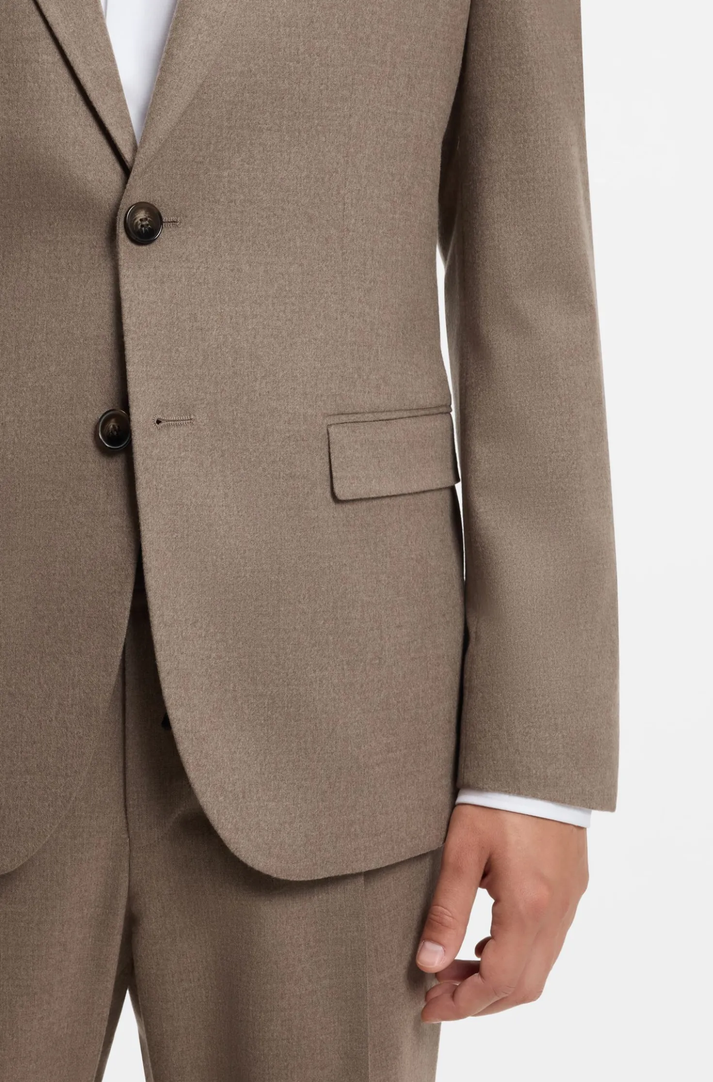 Extra Slim-Fit Anzugsakko aus meliertem Flanell