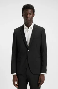 Extra Slim-Fit Jacke aus elastischem Woll-Mix