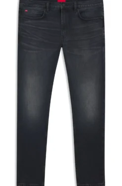 Extra Slim-Fit Jeans aus aschblauem Stretch-Denim