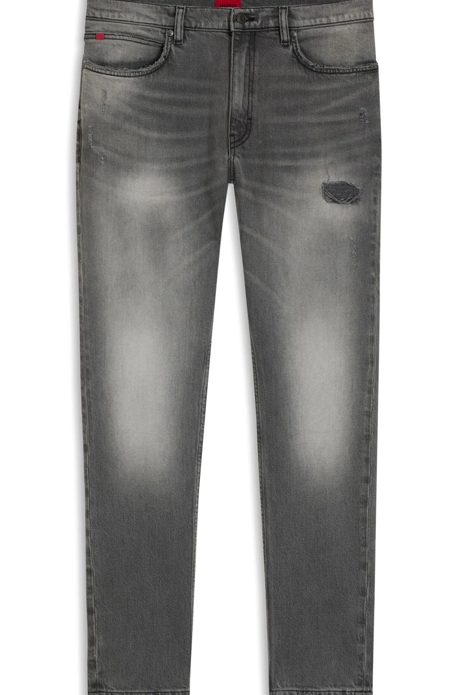 Extra Slim-Fit Jeans aus grauem, verwaschenem Stretch-Denim