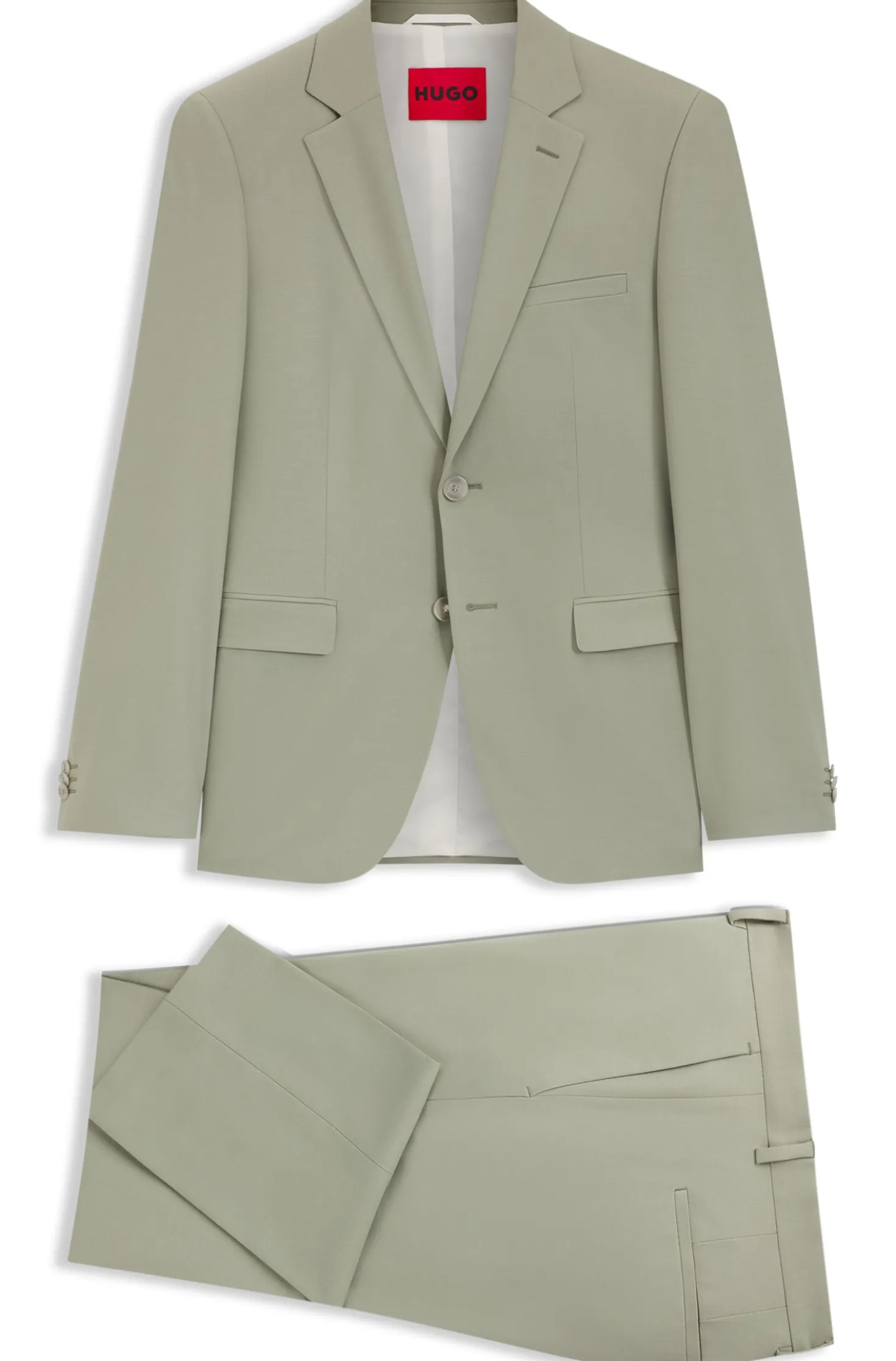Extra Slim-Fit Popeline-Anzug aus Woll-Mix