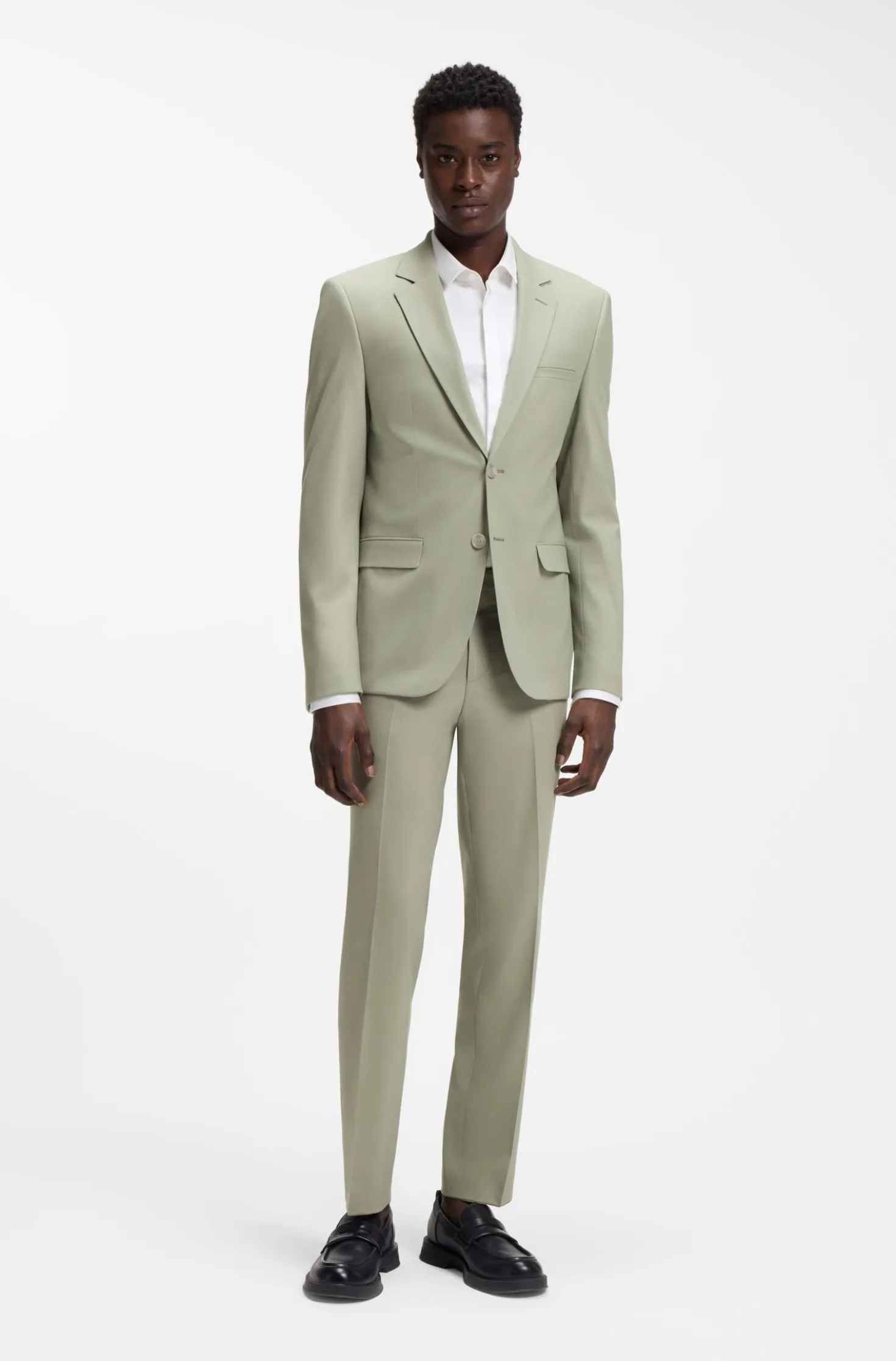 Extra Slim-Fit Popeline-Anzug aus Woll-Mix
