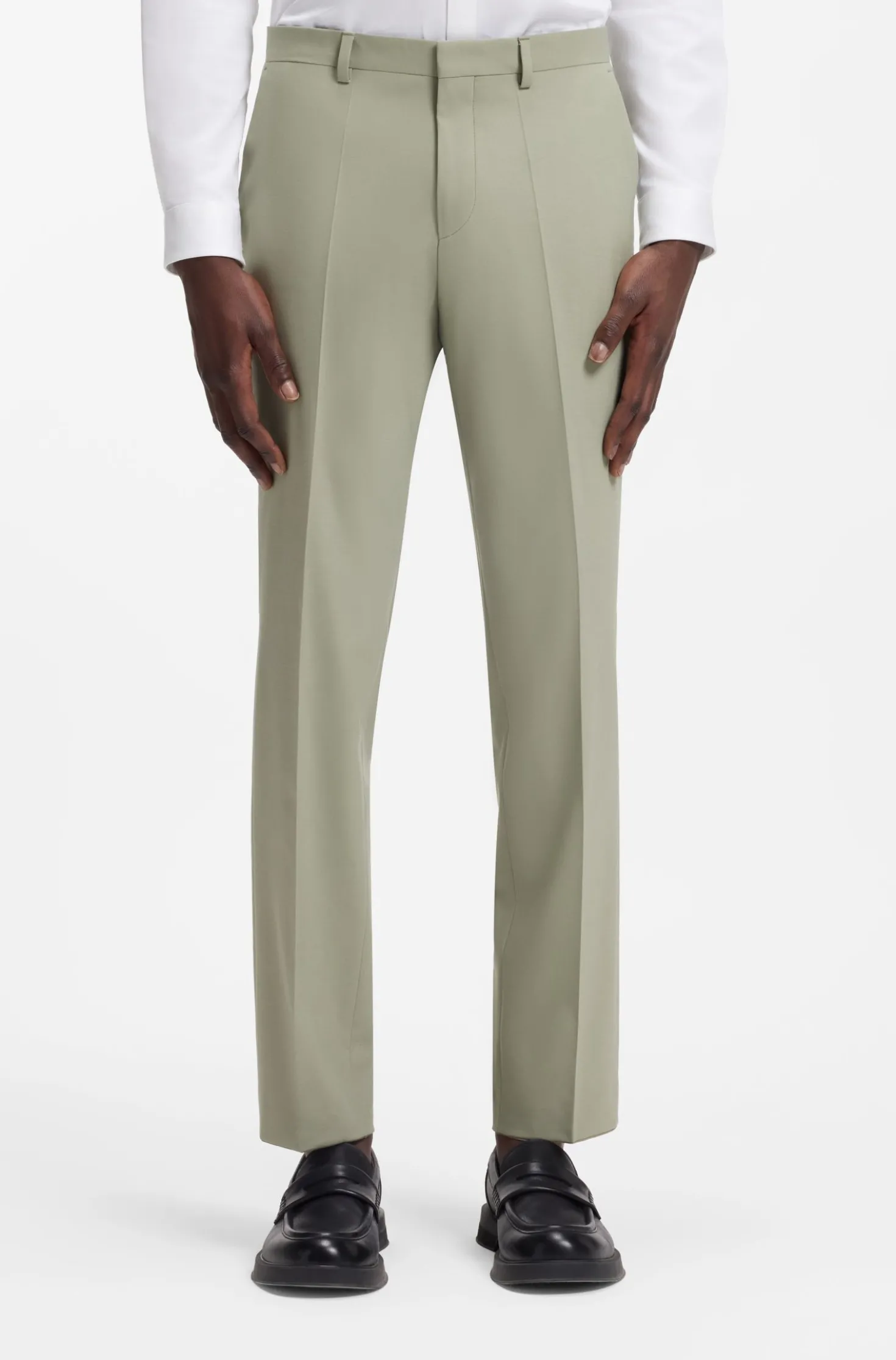 Extra Slim-Fit Popeline-Anzug aus Woll-Mix