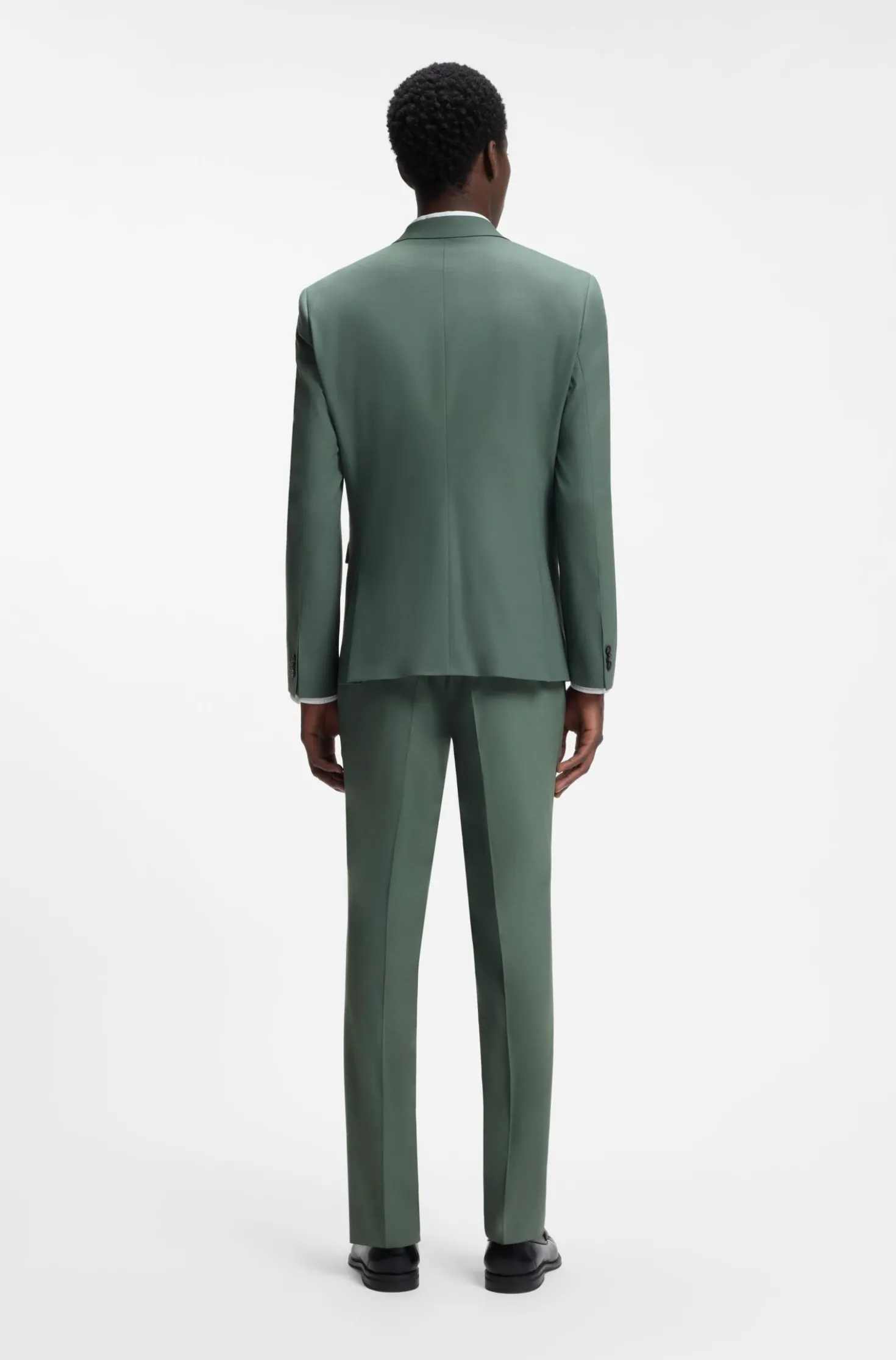 Extra Slim-Fit Popeline-Anzug aus Woll-Mix