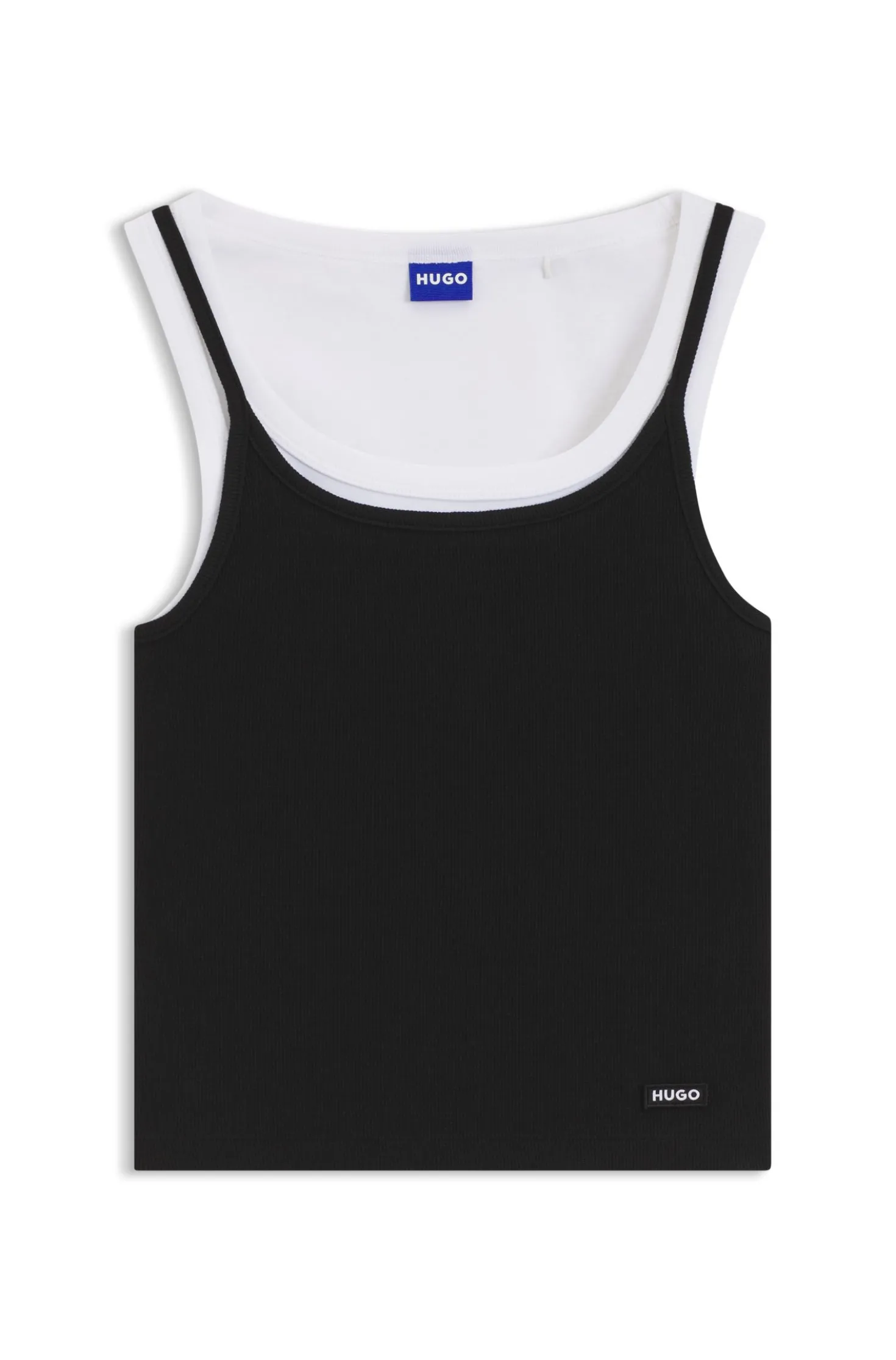 Extra-Slim-Fit Tanktop aus Baumwolle mit mehrlagigem Design