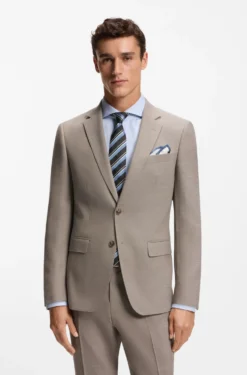 Fein gemusterter Slim-Fit Zweiteiler aus Stretch-Gewebe