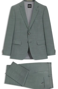 Fein gemusterter Slim-Fit Zweiteiler aus Stretch-Gewebe