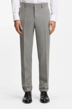 Fein gemusterte Slim-Fit Hose aus Stretch-Wolle