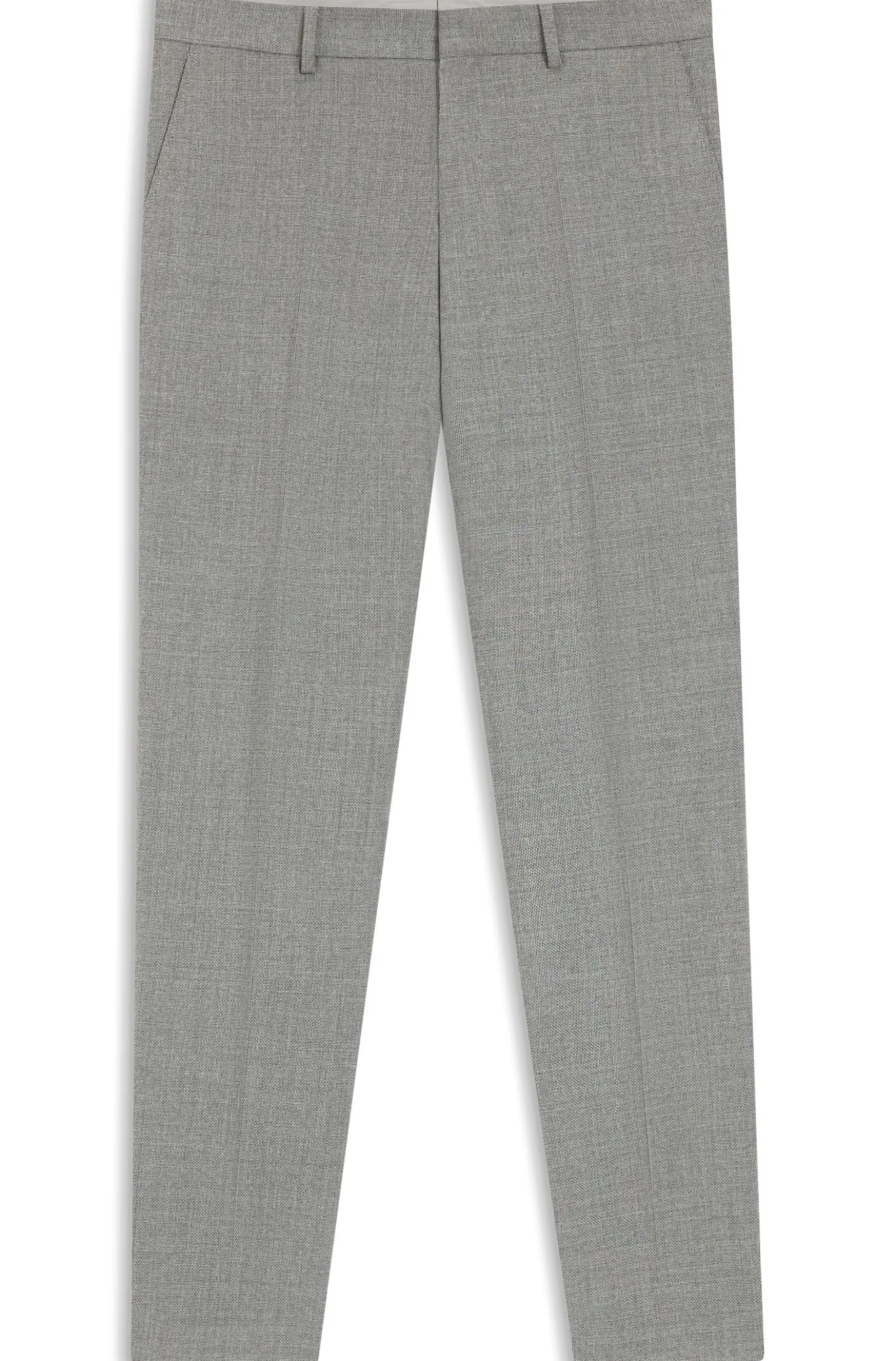 Fein gemusterte Slim-Fit Hose aus Stretch-Wolle