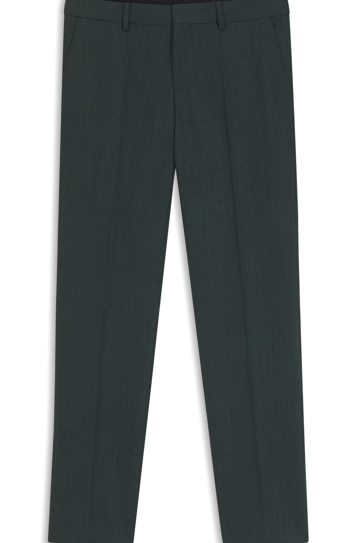 Fein gemusterte Slim-Fit Hose aus Stretch-Wolle