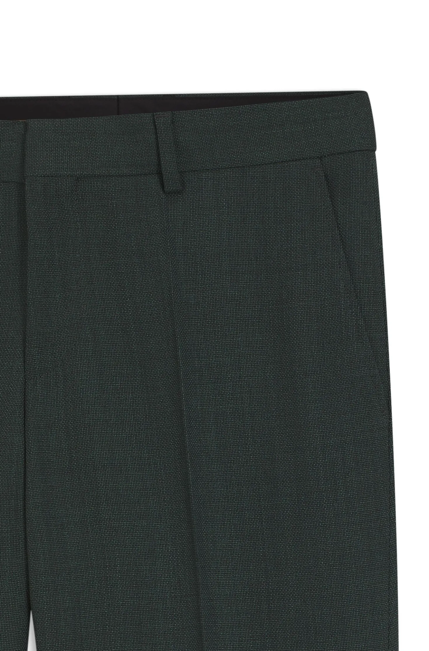 Fein gemusterte Slim-Fit Hose aus Stretch-Wolle