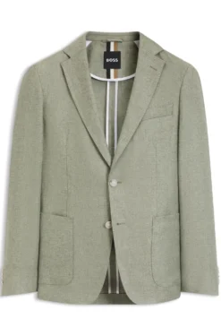 Fein gemustertes Slim-Fit Sakko aus Leinen-Mix