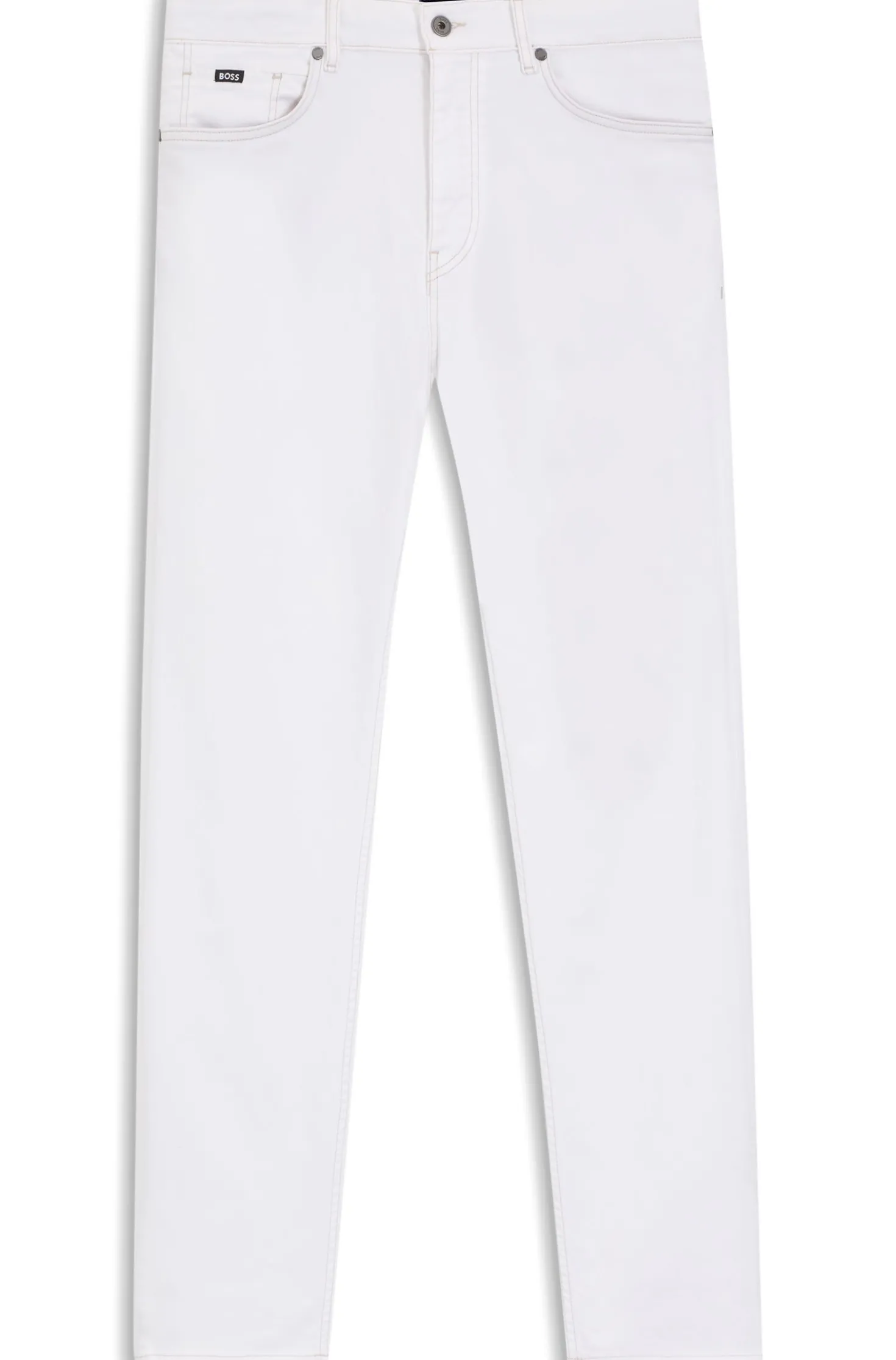 Five-Pocket-Jeans aus weißem Stretch-Denim