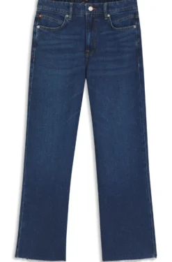 Flared-Fit Jeans aus dunkelblauem Stretch-Denim