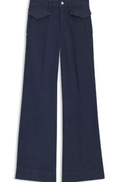 Flare-Fit Jeans aus blauem italienischem Stretch-Denim