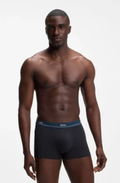 Fünferpack eng anliegende Boxershorts mit kurzem Bein aus Stretch-Baumwolle mit Logos am Bund