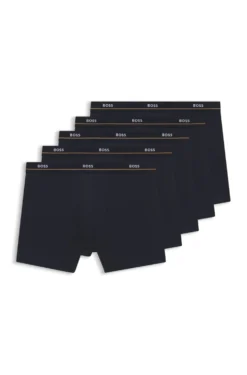 Fünfer-Pack eng anliegende Boxershorts aus Stretch-Baumwolle mit Logo-Bund