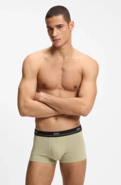 Fünferpack eng anliegende Boxershorts mit kurzem Bein aus Stretch-Baumwolle mit Logos am Bund