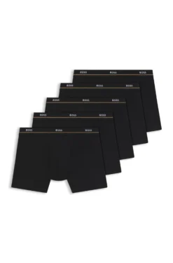 Fünfer-Pack eng anliegende Boxershorts aus Stretch-Baumwolle mit Logo-Bund