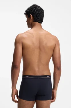 Fünferpack eng anliegende Boxershorts mit kurzem Bein aus Stretch-Baumwolle mit Logos am Bund