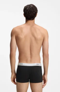 Fünfer-Pack eng anliegende Boxershorts aus Stretch-Baumwolle mit kurzem Bein und Logos am Bund