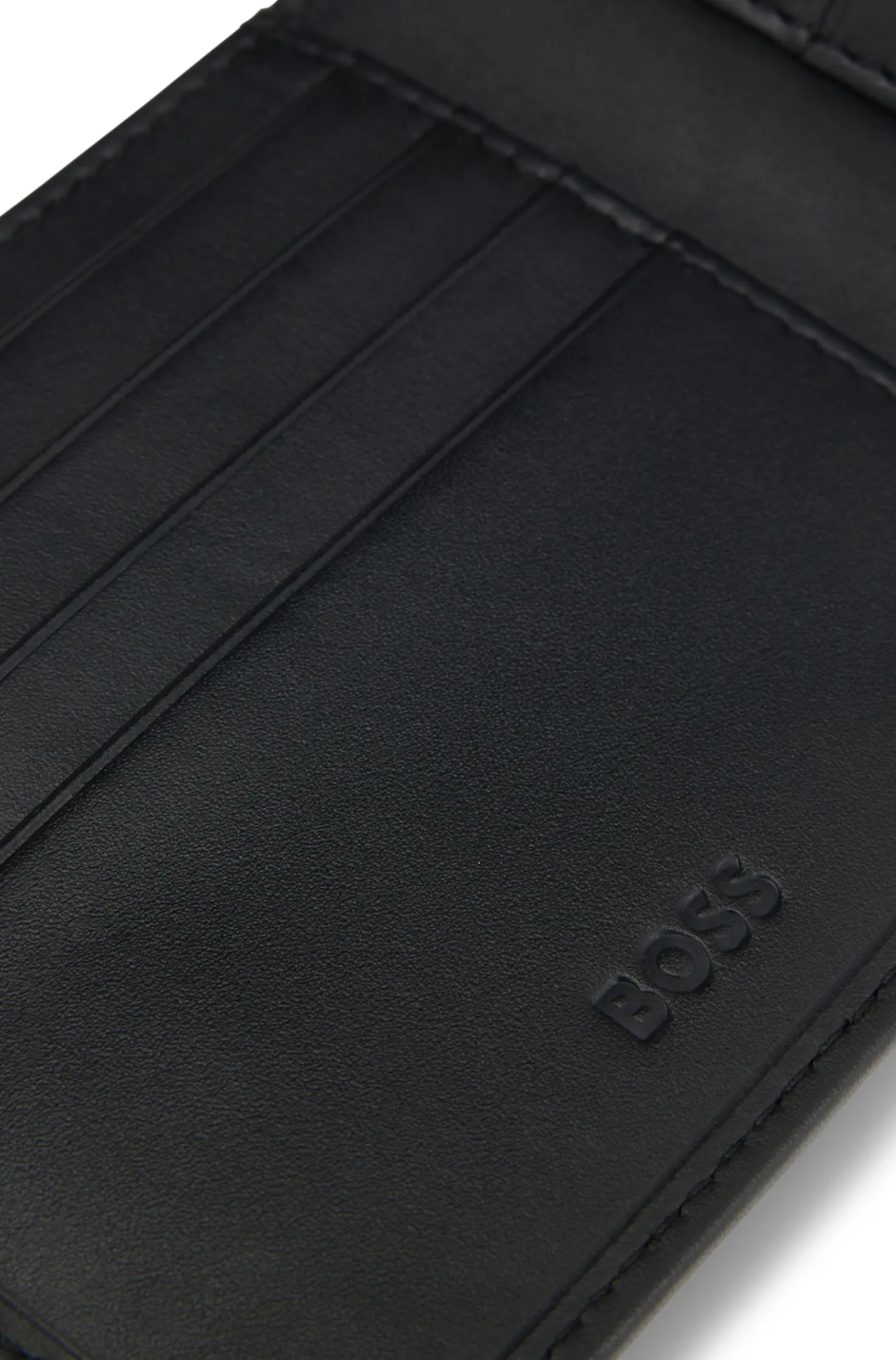 Geldbörse aus Leder mit Logo-Schriftzug