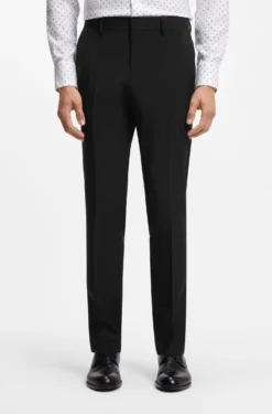 Gemusterte Slim-Fit Hose aus Schurwolle