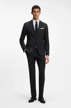 Gemusterte Slim-Fit Hose aus Schurwolle
