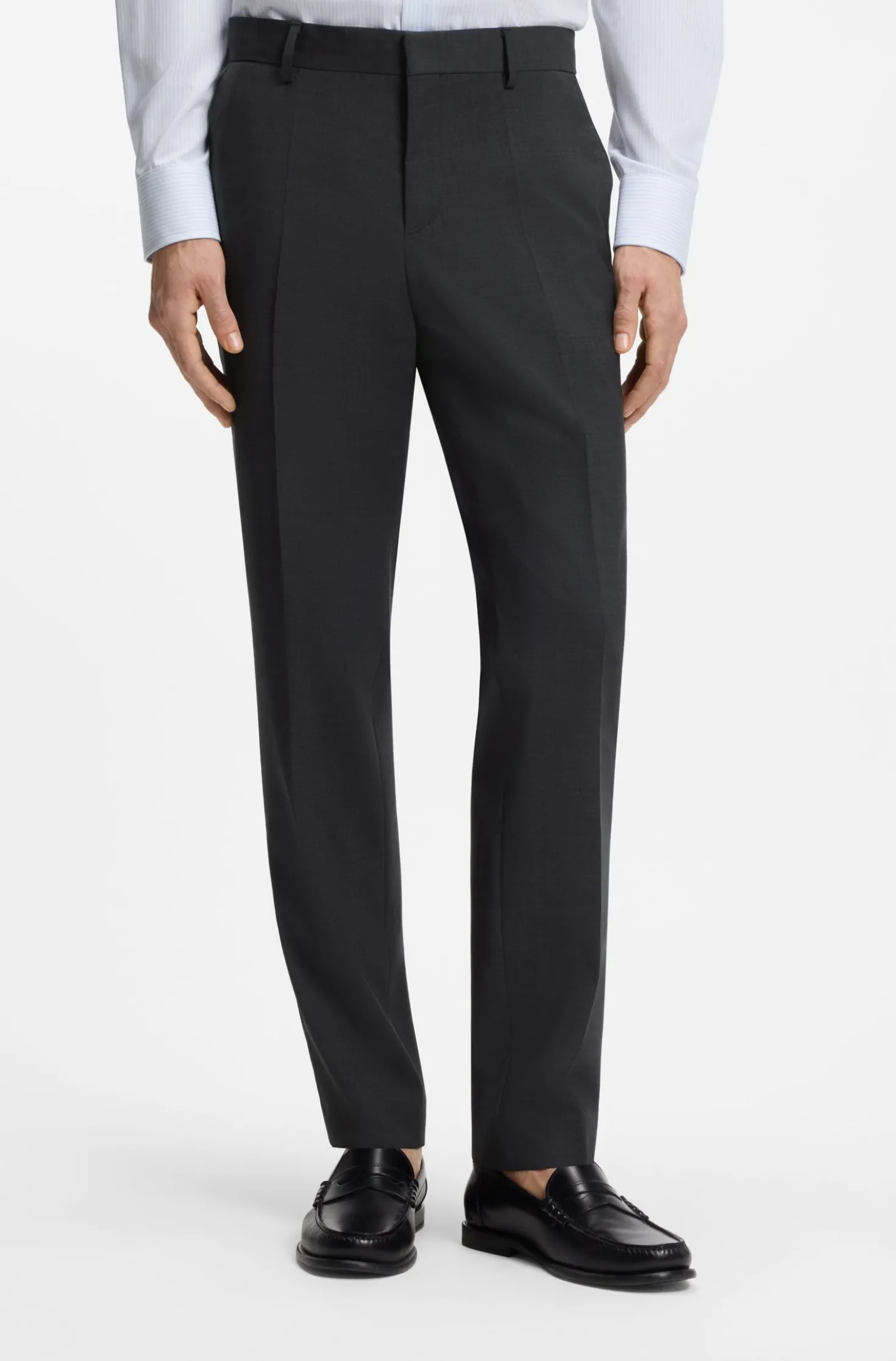 Gemusterte Slim-Fit Hose aus Schurwolle