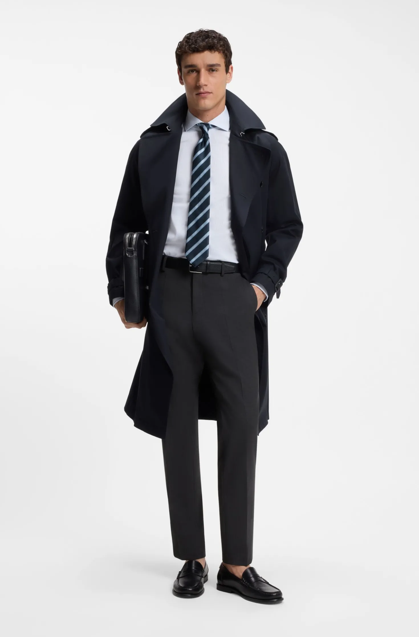 Gemusterte Slim-Fit Hose aus Schurwolle
