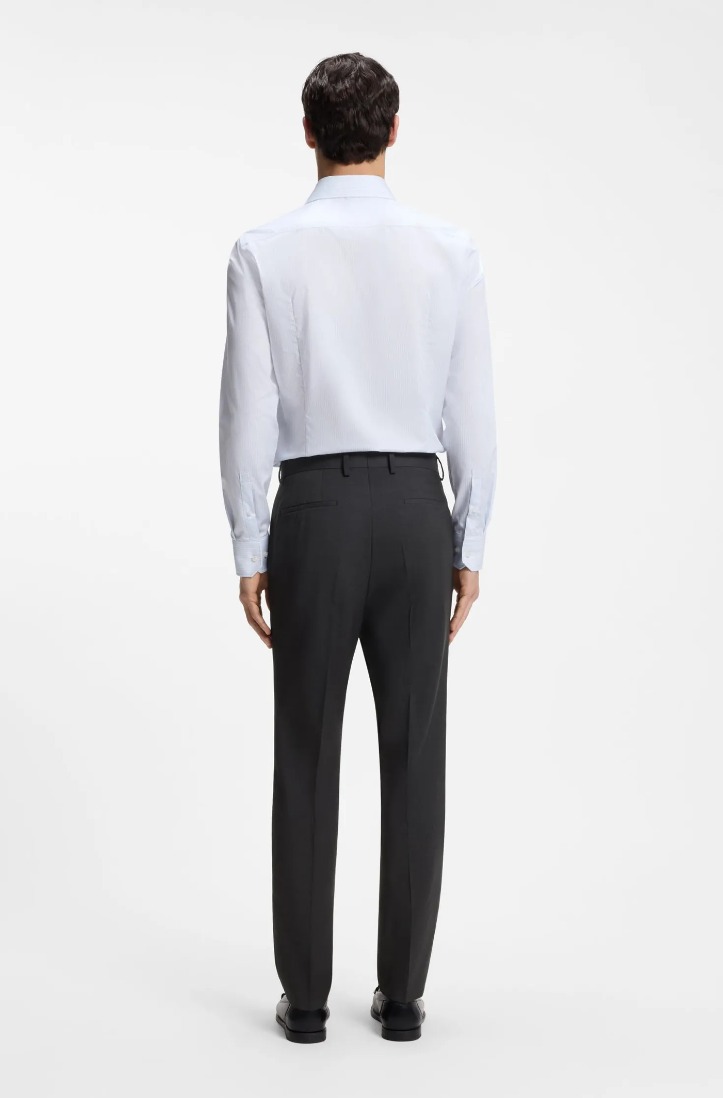 Gemusterte Slim-Fit Hose aus Schurwolle