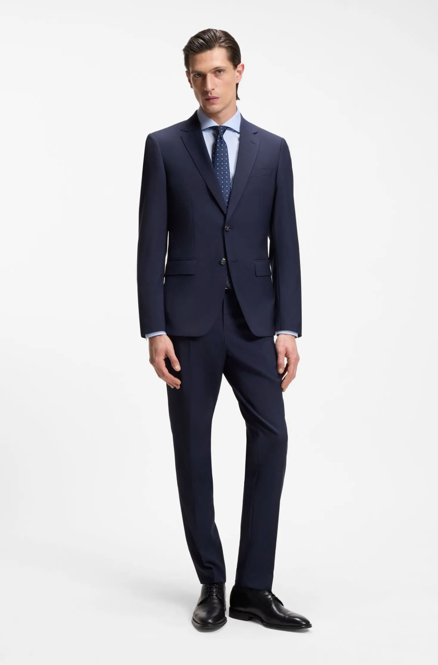 Gemusterte Slim-Fit Hose aus Schurwolle