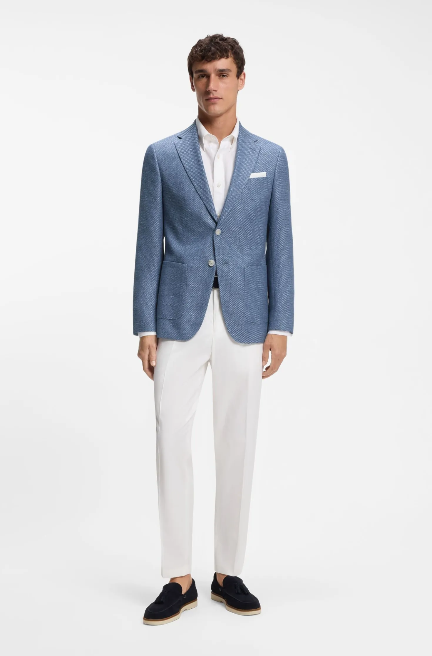 Gemustertes Slim-Fit Sakko aus Schurwoll-Mix