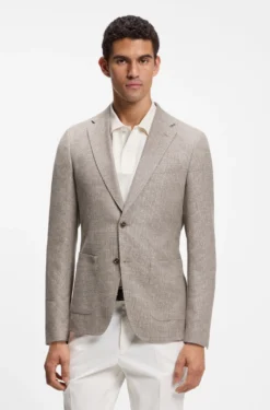 Gemustertes Slim-Fit Sakko aus Schurwoll-Mix