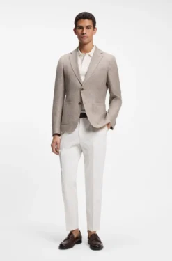 Gemustertes Slim-Fit Sakko aus Schurwoll-Mix
