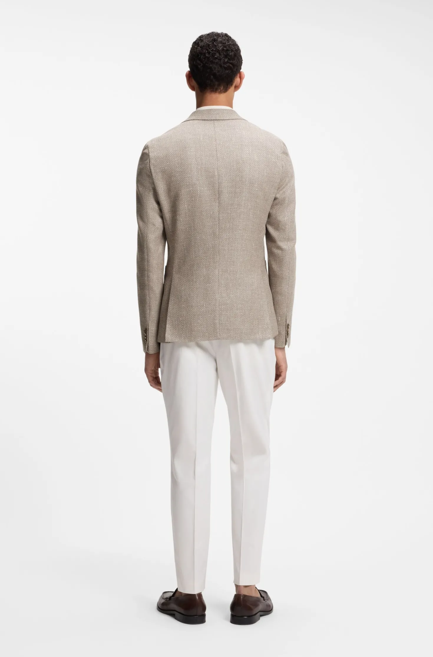 Gemustertes Slim-Fit Sakko aus Schurwoll-Mix