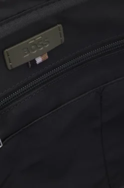 Genarbte Aktentasche mit Logo-Schriftzug