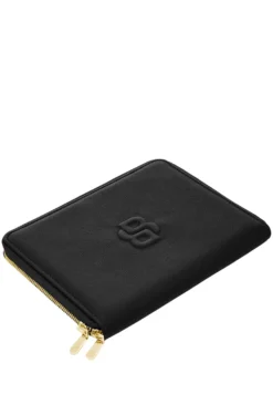 Genarbte schwarze DIN-A5-Konferenzmappe mit Double-B-Monogramm