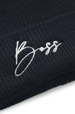 Gerippte Reitsport-Mütze mit Logo-Stickerei