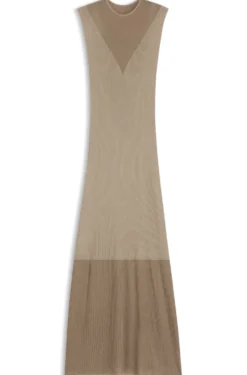 Geripptes Kleid mit Colour-Block-Effekt