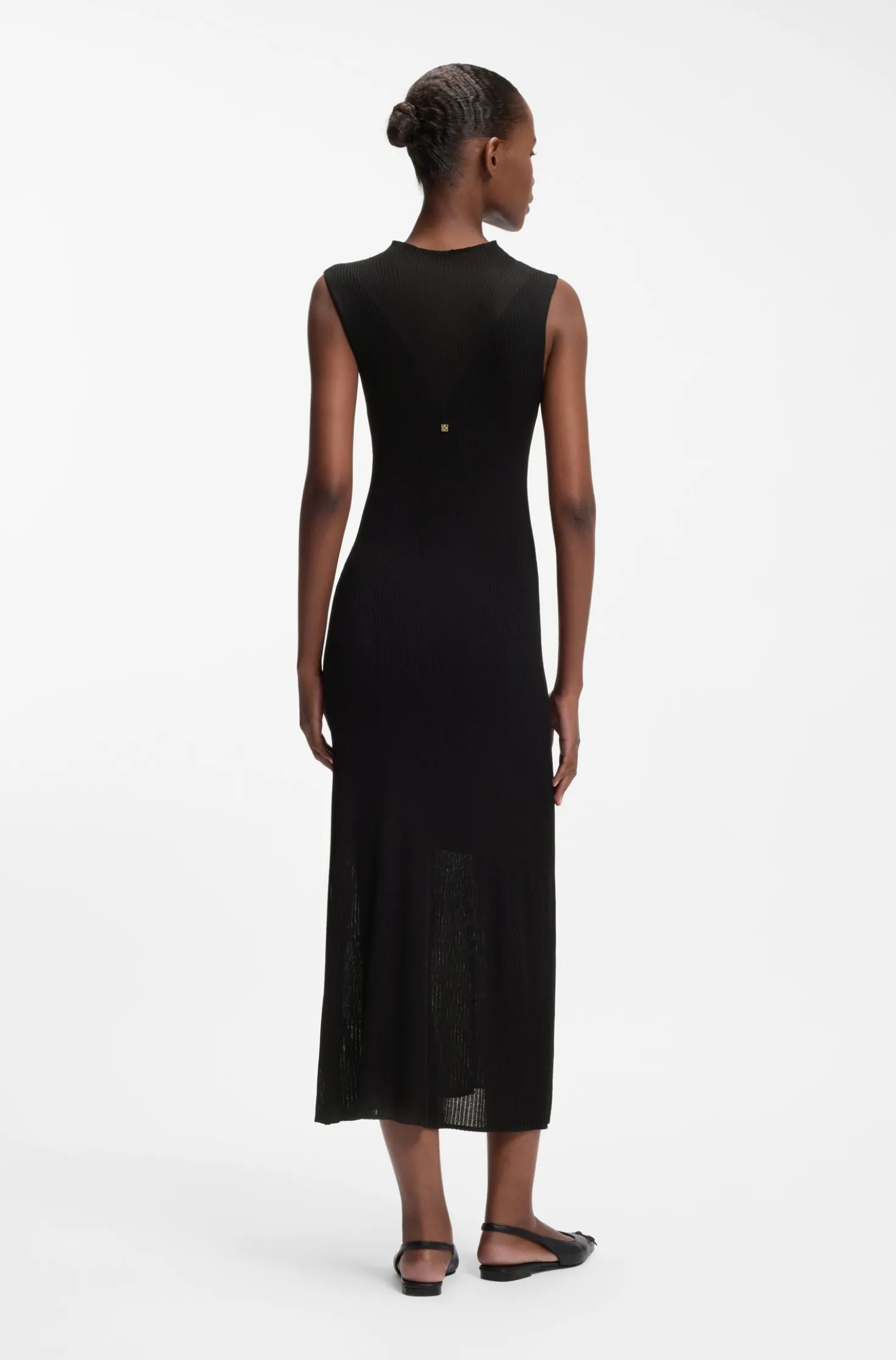 Geripptes Kleid mit Colour-Block-Effekt