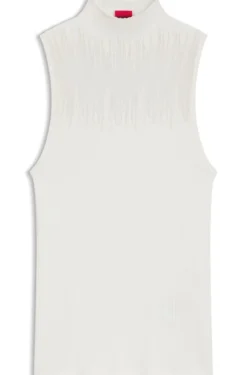 Gestricktes Top mit transparenter Partie