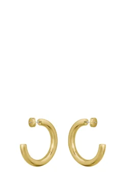 Goldfarbene Creolen mit Logo-Detail