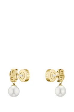 Goldfarbene Ohrringe mit Double-B-Monogramm